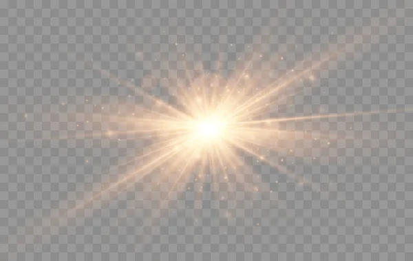 Briller Étoiles Brillantes Lumières Vectorielles Dorées Étincelles Isolées Illustration Vectorielle — Image vectorielle