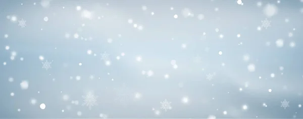 Schnee Hintergrund Mit Vielen Schneeflocken Winterkulisse Vektorillustration — Stockvektor