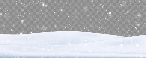 多くの雪のフレークで雪の背景 冬の背景 ベクターイラスト — ストックベクタ