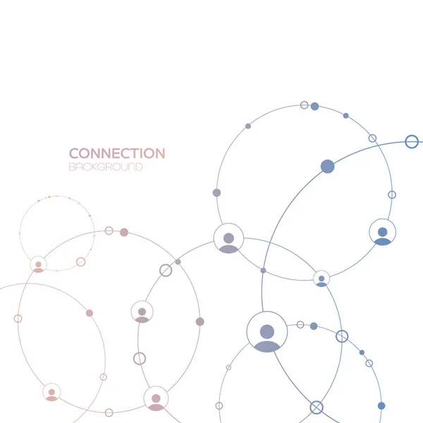 Netzwerk Hintergrund Verbindungen Mit Punkten Linien Und Menschen Symbolen Vektorillustration — Stockvektor