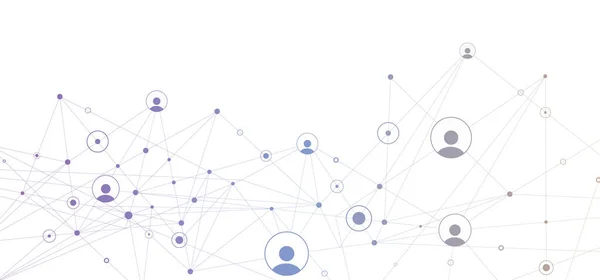Netzwerk Hintergrund Verbindungen Mit Punkten Linien Und Menschen Symbolen Hintergrund — Stockvektor