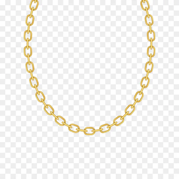 Золотая Цепь Изолирована Векторное Ожерелье — стоковый вектор