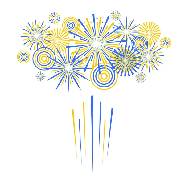 白地に隔離された花火イラスト ベクトルお祝いの背景 — ストックベクタ