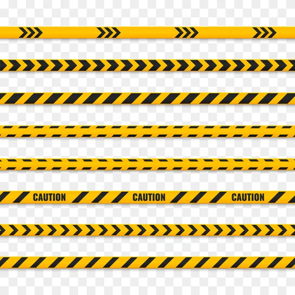 Fita Precaução Cuidado Com Linhas Aviso Amarelas Isoladas Branco Ilustração —  Vetores de Stock