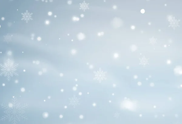 Sneeuw Achtergrond Met Veel Sneeuwvlokken Winter Achtergrond Vectorillustratie — Stockvector