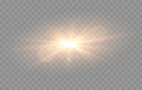 Briller Étoiles Brillantes Lumières Vectorielles Dorées Étincelles Isolées Illustration Vectorielle — Image vectorielle