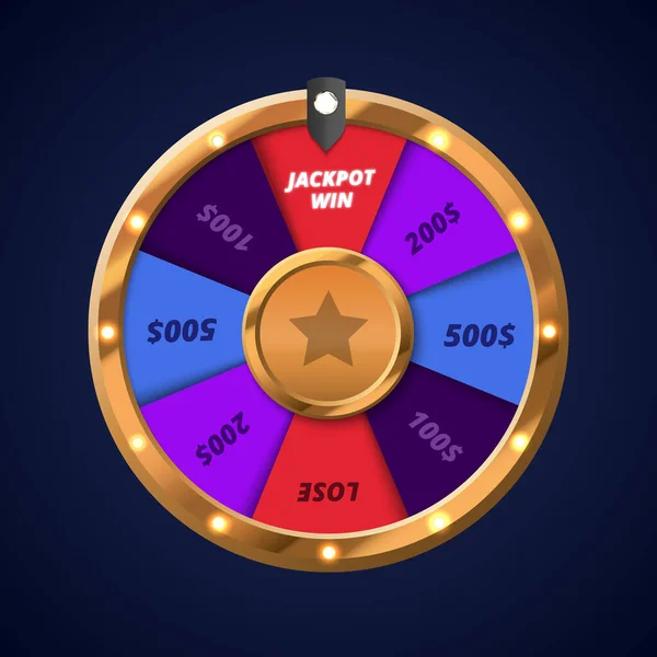 Glücksrad Vector Lucky Roulette Illustration Online Casino Konzept — Stockvektor