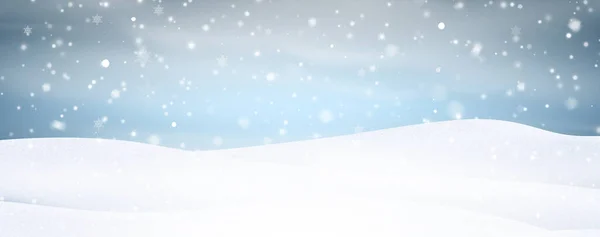 有许多雪花的雪原背景 冬天的背景矢量背景 — 图库矢量图片