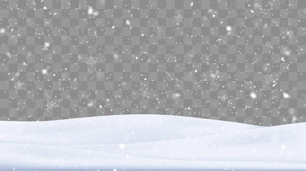有许多雪花的雪原背景 冬天的背景矢量说明 — 图库矢量图片
