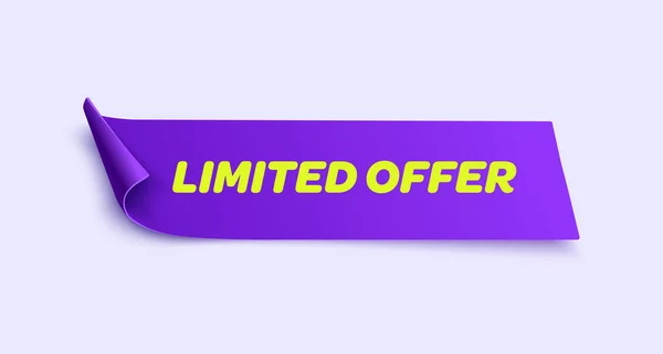 Offre Limitée Tag Étiquette Purple Discount Illustration Vectorielle — Image vectorielle