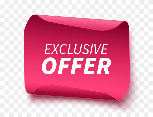 Offre Exclusive Tag Red Discount Scroll Banner Illustration Vectorielle — Image vectorielle