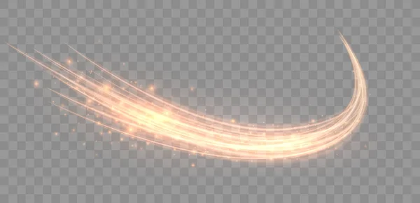 Leuchtende Linien Glühender Trail Wave Vector Lichteffekt Vektorillustration — Stockvektor