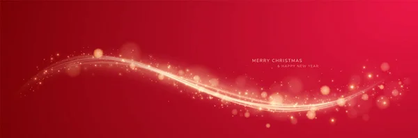 Joyeux Noël Joyeux Nouvel Avec Des Lignes Magiques Brillantes Effet — Image vectorielle