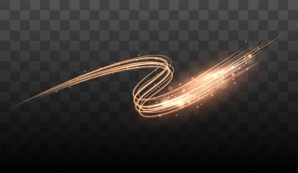 Leuchtende Linien Glühender Trail Wave Vector Lichteffekt Vektorillustration — Stockvektor