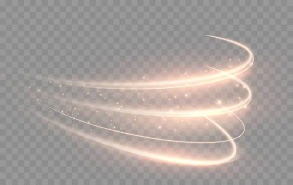 Linhas Brilhantes Brilhante Trail Wave Vector Light Effect Ilustração Vetorial — Vetor de Stock