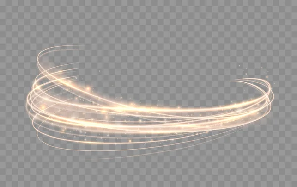 发光的圆形线 神奇的闪光圈 矢量金光效应 — 图库矢量图片