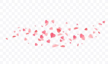 Hearts Shape konfeti arka planı. Sevgililer Günü Vektör Şablonu Tasarımı.