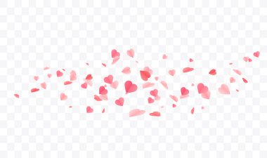 Hearts Shape confetti Background. Valentines Day Vector Template Design. clipart