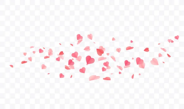 Hearts Shape Confetti Background Valentines Day Vector Template Design — Stock Vector