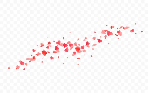 Hearts Shape Confetti Background Inglés Día San Valentín Vector Plantilla — Archivo Imágenes Vectoriales