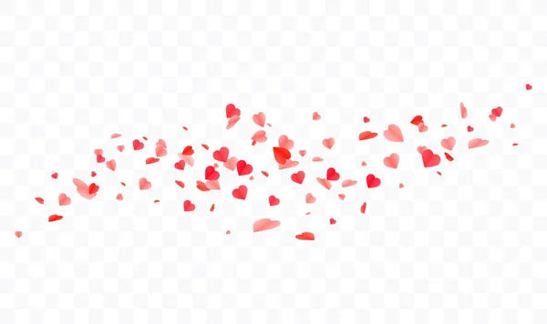 Hearts Shape Confetti Background Inglés Día San Valentín Vector Plantilla — Archivo Imágenes Vectoriales