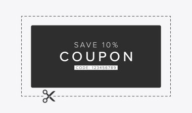 Coupon Discount. Vector Gift Voucher Isolated.