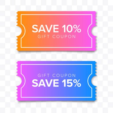 Coupon Discount. Vector Gift Voucher Isolated.