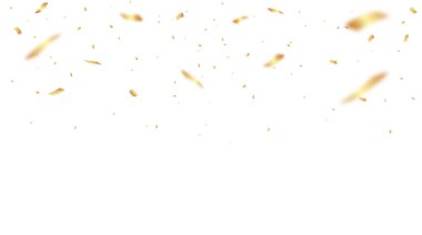 Gold Confetti Background. Festive Backdrop. Party Design With Colorful Confetti. Vector Illustration