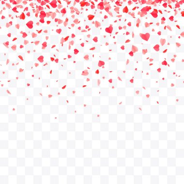 Hearts Shape konfeti arka planı. Sevgililer Günü Vektör Şablonu Tasarımı.