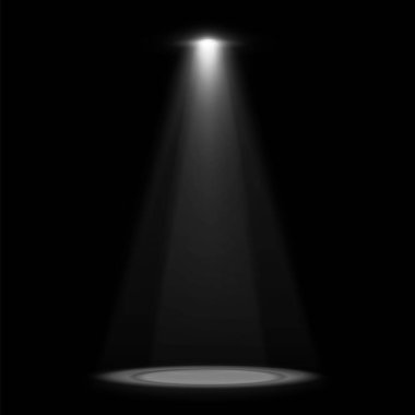 Sahne ışıklarıyla. Yuvarlak Podyum ve Işık Işıkları.