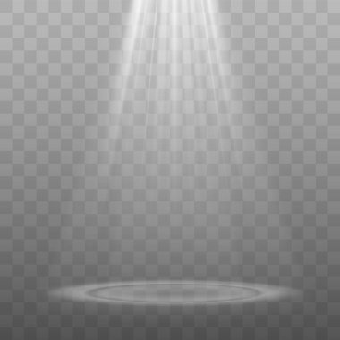 Sahne ışıklarıyla. Yuvarlak Podyum ve Işık Işıkları.