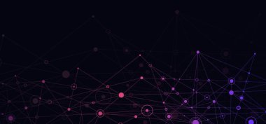 Ağ geçmişi. Noktalar, çizgiler ve insanların simgeleri ile bağlantılar. Vektör teknolojisi arka planı