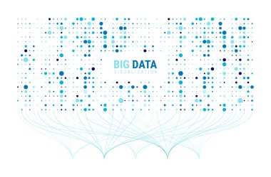 Büyük veri görsel bilgi arkaplanı. Sosyal ağ konsepti. Bağlantı vektörü arkaplanı.