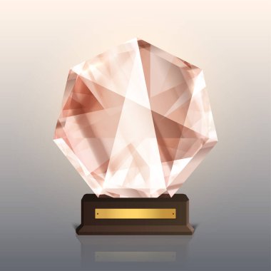 Kazanan cam kupa. Kristal ödül. Birincilik ödülü vektör illüstrasyonu