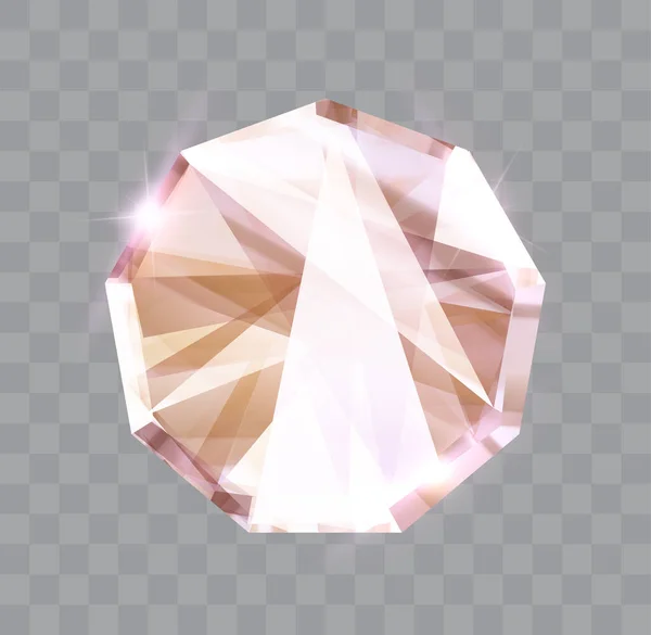Glänzender Diamant Isoliert Glänzende Gem Brillante Vektorillustration — Stockvektor