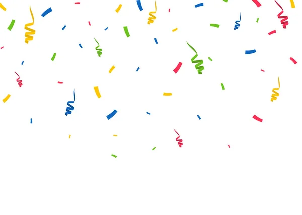 Des Confettis Pièces Papier Colorées Serpentine Fond Partie Vectorielle — Image vectorielle