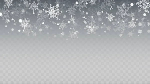 Falling Snow Overlay Background Chute Neige Hiver Noël Contexte Illustration — Image vectorielle