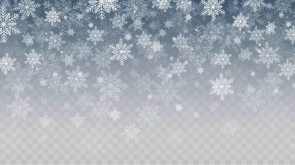 Falling Snow Overlay Hintergrund Schneefall Winter Weihnachten Hintergrund Vektorillustration — Stockvektor