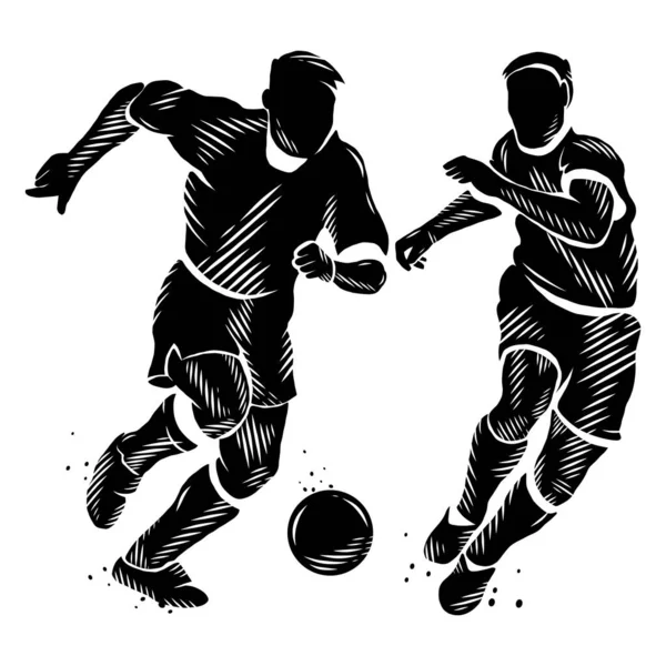 Black Soccer Player 011 — Archivo Imágenes Vectoriales