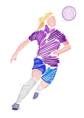 Kadın futbolcu topa hükmediyor