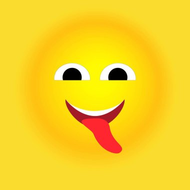 Gülümseyin, duygusal çıkartmalar. Giysiler, kumaşlar, duvar kağıtları üzerine yazma için vektör illüstrasyonu.