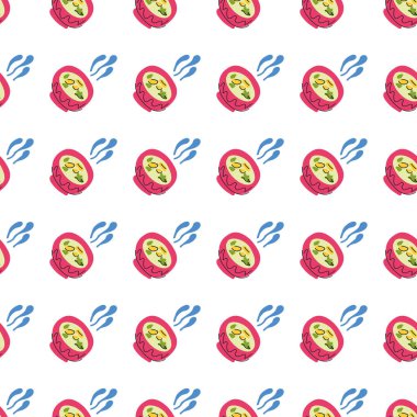 Sıcak çorbalı, pürüzsüz bir tabak. Cafe menüsü, restoranlar, afişler, posterler, kumaş baskısı için modern düz çizimler. Lezzetli.