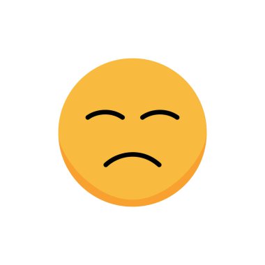 Smiley korkuyor. Çizgi film emojisi. Düz vektör 