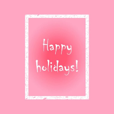 İyi tatiller. Modern evrensel sanatsal şablonlar. Şirket pembe kartları ve davetiyeleri. Soyut çerçeveler ve arka plan tasarımı. Vektör illüstrasyonu.