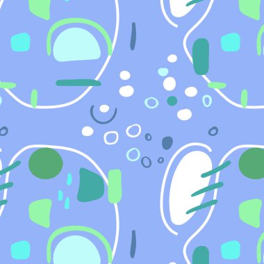 Moda tarzında renkli soyut bir arkaplan. Duvar kağıdı için parlak bir zemin ve yetişkinler ve çocuklar için tekstil. Yatak çarşafları ve kart kalıpları için uygun. Düz Vektör