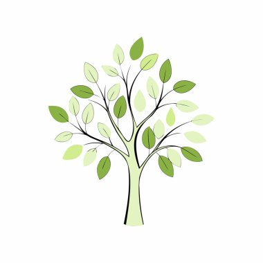 Vector illustration of a green tree with leaves, eco-friendly concept.. clipart