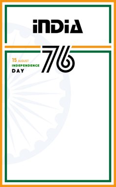 76 yıl Hindistanda bağımsızlık günü, 15 Ağustos 'ta safran harflerle yazılmış ve Hindistan' da renklendirilmiş elementler var.