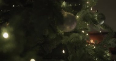 Şöminenin ve Noel ağacının yanında dinlenmek için rahat bir yer..