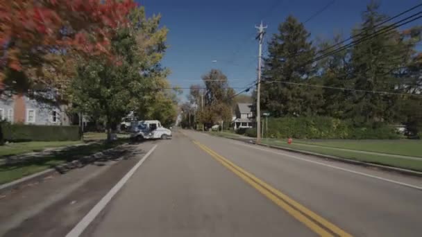 Drive Forward Road Typical American City — Stock Video