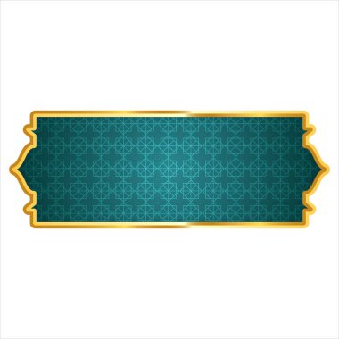 Dekoratif lüks Arabistan İslami afiş başlığı çerçeve şeffaf arkaplan altın metin kutusu clipart